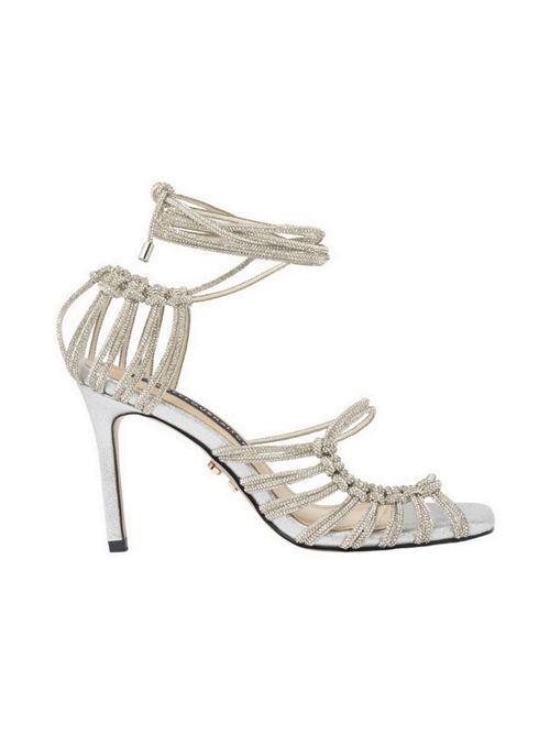 sandalo donna con strass argento